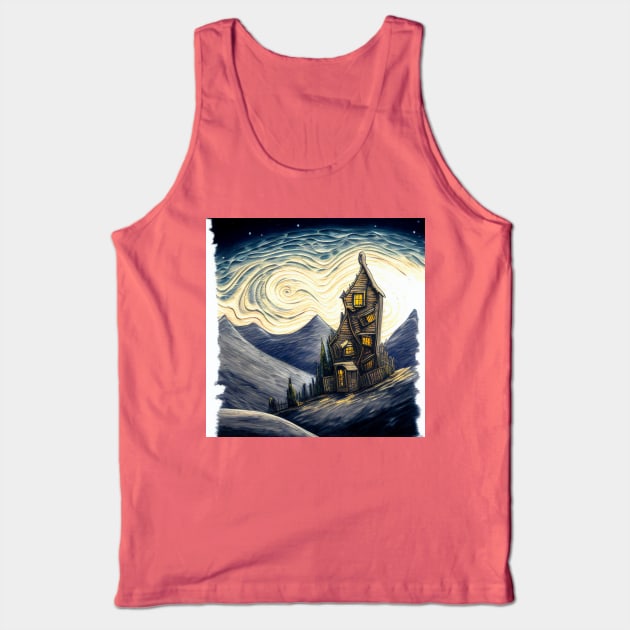 Starry Night Above The Shrieking Shack Tank Top by Grassroots Green